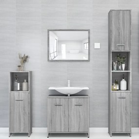 815520 vidaXL Armário WC 30x30x183,5 cm derivados de madeira cinzento sonoma