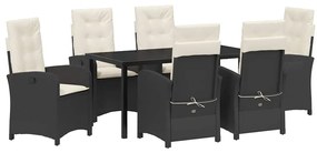 Conjunto de Jantar de Jardim 7 Peças com Almofadas - Rattan Poliéster