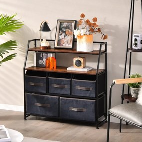 Aparador "Vega" com 5 Gavetas de Tecido e Estante Superior - Cómoda co