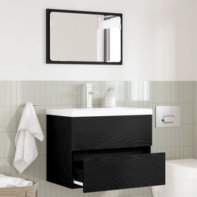 Conjunto de Móveis para Casa de Banho 2 Peças Carvalho Preto Madeira E