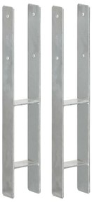 vidaXL Âncoras de vedação 2 pcs 9x6x60 cm aço galvanizado prateado