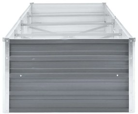 Canteiro elevado de jardim aço galvanizado 320x80x45cm cinzento