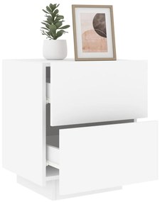 Mesa de Cabeceira Kenobi com Luzes LED - Branco - Design Moderno