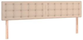 Cabeceira cama c/ LED couro artificial 180x5x78/88cm cappuccino