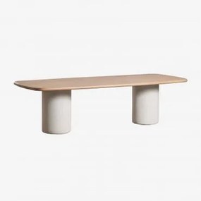 Mesa De Jardim Retangular 270x110 Cm Em Madeira De Acácia Bogotá Marrom Acácia Claro & Cinza Pedra Claro - Sklum