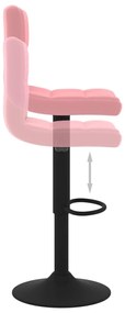 Bancos de bar 2 pcs veludo rosa