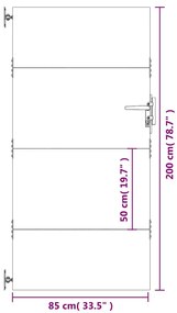 Portão de jardim 85x200 cm aço corten