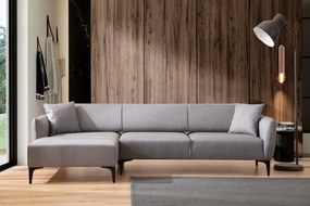 Sofá "Belissimo" Chaise Longue de 3 Lugares – Cinzento – 270x140x95 cm