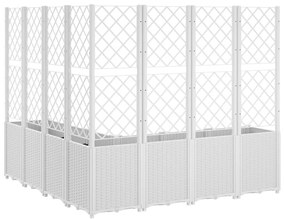 Vaso/floreira jardim c/ treliça 160x160x140 cm PP branco