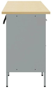 Conjunto de Mobiliário de Trabalho de 4 Peças em Preto e Cinza de Made