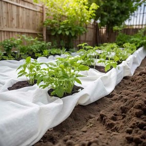 vidaXL Membrana de geotêxtil 1x10 m fibra de poliéster branco