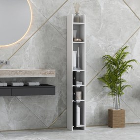 kleankin Coluna Casa de Banho com 3 Portas e 3 Prateleiras Abertas Col