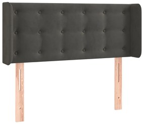 Cabeceira cama c/ luzes LED veludo 103x16x78/88 cm cinza-escuro