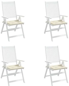 Almofadões p/ cadeiras jardim 4pcs 40x40x4 cm oxford cor creme
