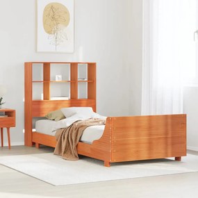 Cama sem colchão 90x200 cm pinho maciço castanho-mel