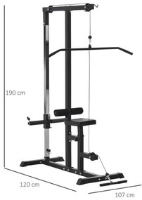 Máquina de Musculação com Polia e Assento Ajustável - HomeGym
