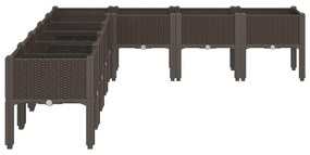 Vaso/floreira de jardim c/ pernas 200x160x42 cm PP castanho