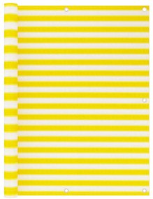vidaXL Tela de varanda 120x400 cm PEAD amarelo e branco