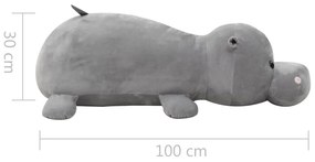 Hipopótamo de peluche cinzento