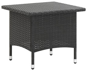 vidaXL Mesa de chá 50x50x47 cm vime PE preto