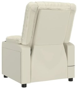 Poltrona de massagens elétrica couro artificial cor creme