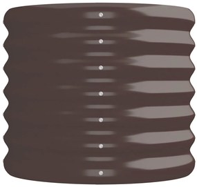 Canteiro elevado jardim 224x40x36cm aço revestido a pó castanho