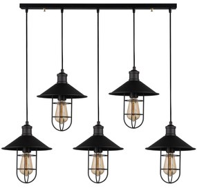 Candeeiro Suspenso Ayazma – Preto – 94 x 24 cm