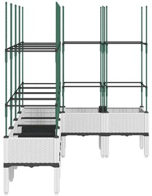 Vaso/floreira de jardim c/ treliça 160x120x142,5 cm PP branco