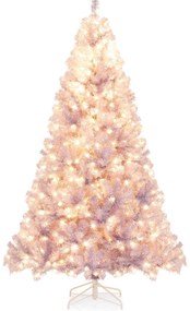 Árvore de Natal artificial de 180 cm com iluminação, abeto com luzes LED brancas quentes, roxo