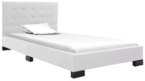 Estrutura de cama 120x200 cm couro artificial branco