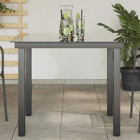 Mesa de jardim em alumínio e vidro 80x80x74 cm preto