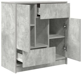 Aparador com gavetas e portas 70,5x34x74,5 cm cinza cimento