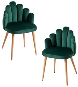 Pack 2 Cadeiras Hand Veludo - Verde