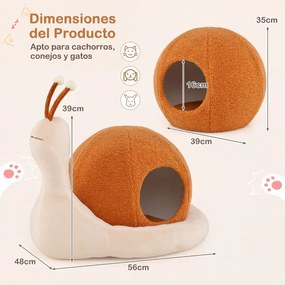 Cama para gatos de interior em forma de caracol 2 em 1, com almofada removível e lavável e base antiderrapante, para cães de pequeno porte e cachorros