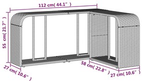 Prateleiras de arrumação 2 pcs vime PE preto