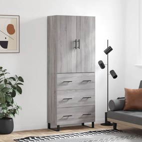 vidaXL Armário alto 69,5x34x180 cm derivados de madeira sonoma cinza