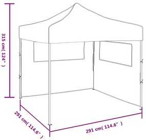 Tenda festas pop-up dobrável 2 paredes laterais 3x3 m antracite