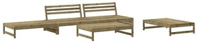 5 pcs conjunto lounge de jardim c/ almofadões pinho impregnado