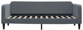 Sofá-cama com gavetão 80x200 cm veludo cinzento-escuro