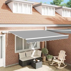 Toldo com Manual Branco 3,5 x 2,5 m Metal