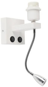 Candeeiro de parede moderno branco com braço flexível - Brescia Combi