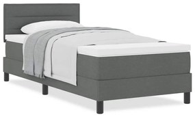 Cama Box Spring com Colchão Cinza Escuro 100x200 cm Tecido