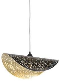Candeeiro de suspensão oriental preto com dourado 50 cm - Japke