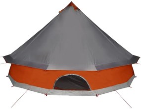 Tenda familiar tipi para 12 pessoas impermeável cinza/laranja