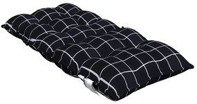 Almofadões cadeira encosto baixo 4 pcs oxford xadrez preto