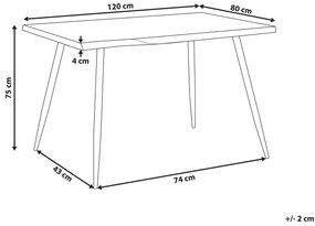 Mesa de jantar em castanho claro e preto 120 x 80 cm LUTON Beliani