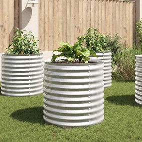 Canteiro/vaso elevado aço galvanizado 80x80x81 cm prateado