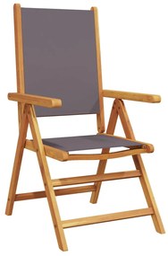 Cadeiras jardim reclin. 6 pcs tecido/madeira maciça antracite