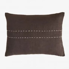 Almofada Retangular 30x40 Cm Em Linho Nimia Castanho Castor - Sklum