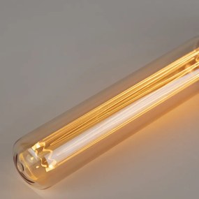 Candeeiro de tubo de filamento LED E27 com vidro âmbar 2W 65 lumens 1800K